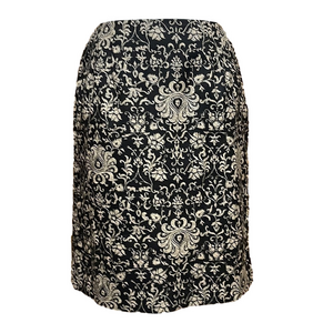 Talbots Petite Brocade Print Cotton Pencil Skirt - EUC